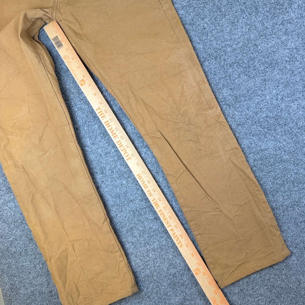Naked & Famous Pants Mens 32x30 Brown Selvedge Duck Canvas Skinny Guy Chino - Picture 12 of 14